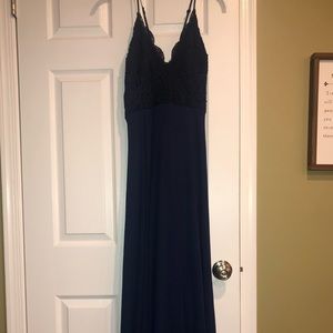 Madalyn Navy Blue Lace Maxi Dress